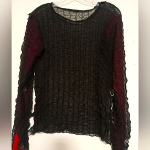 Serious Retro 90s/ Y2K Goth Punk mesh shirt